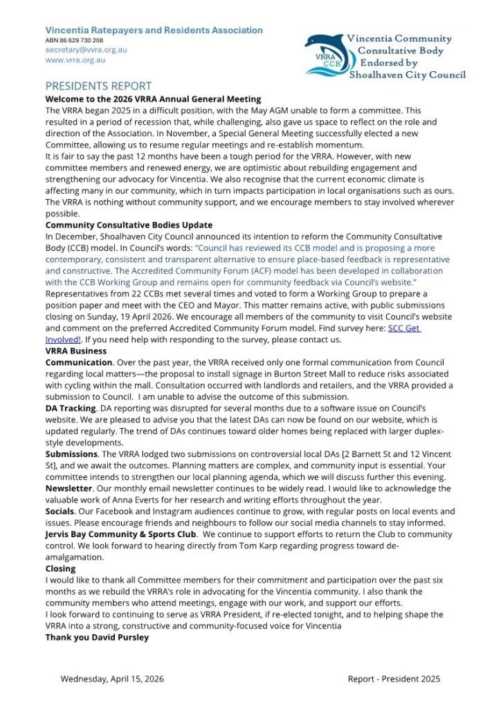 Read more about the article Presidents Report 2025